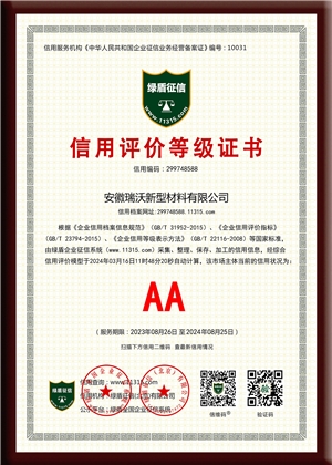 信用評價等級證書